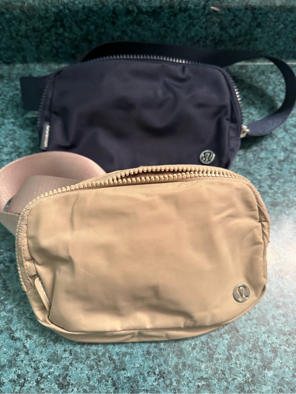 lululemon athletica Beige and Navy Belt Bags Duo